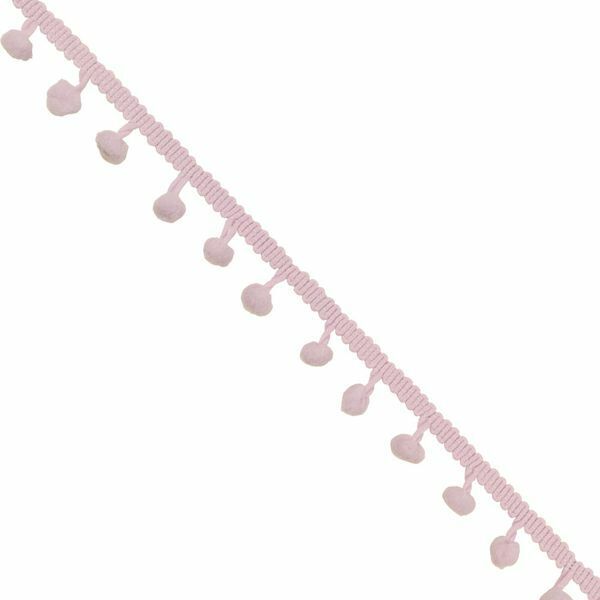 BULK BUY 24 x Ribbon Trim Haberdashery Gift Wrap Lilac Pom Pom Trim 3M