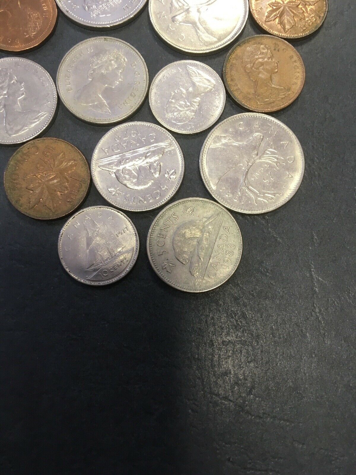 Canadian Coins Canada x 13 60's 70's 80's Assorted - (2841)