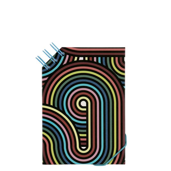 Notebook A6 Funky Retro with top side wiro - High quality notebook - -(9821)