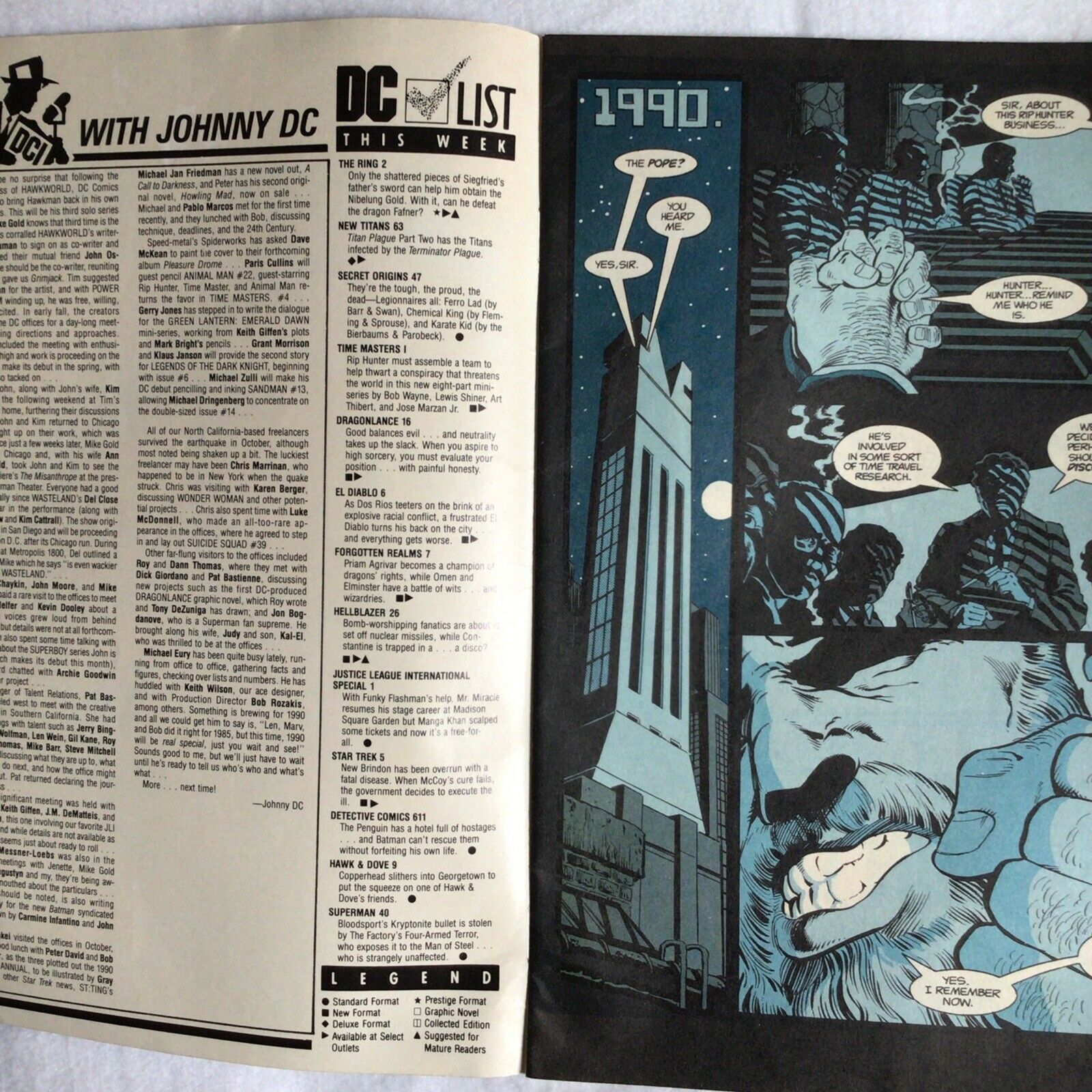 COMIC - DC Comics  TIME MASTERS - Feb 1990 - New York (8891)