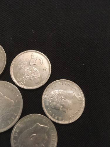 Spain 5 PTAS Pesetas 1980 x 5 + 25 PTS x 3 Coins - Espana 82 World Cup - (2818)