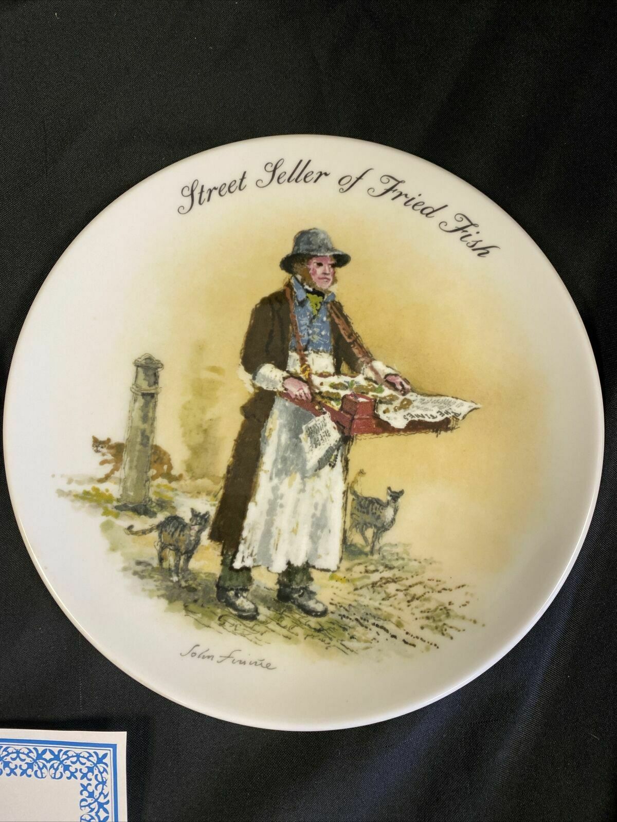Wedgwood 1985 LONDON Collectors plates x2 Baked Potato & Fried Fish -(7838