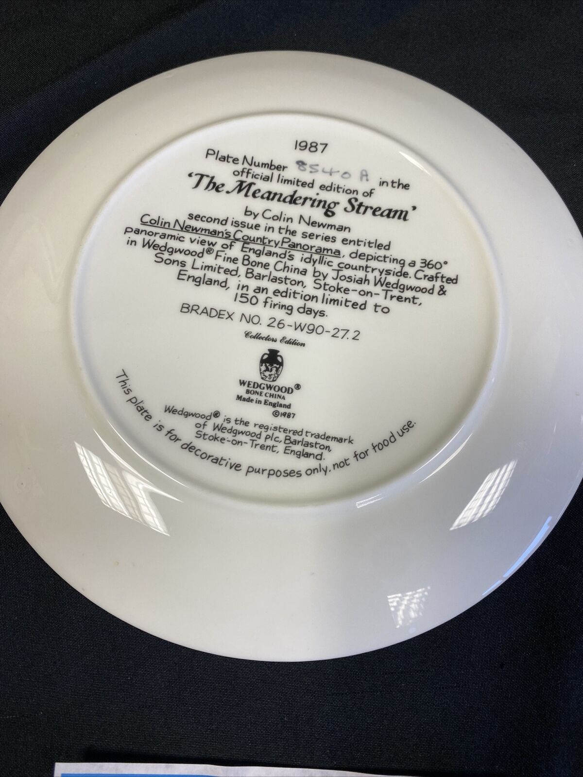 Wedgwood 1988 Collector plates x2 Meandering Stream + Village in Valley (7827