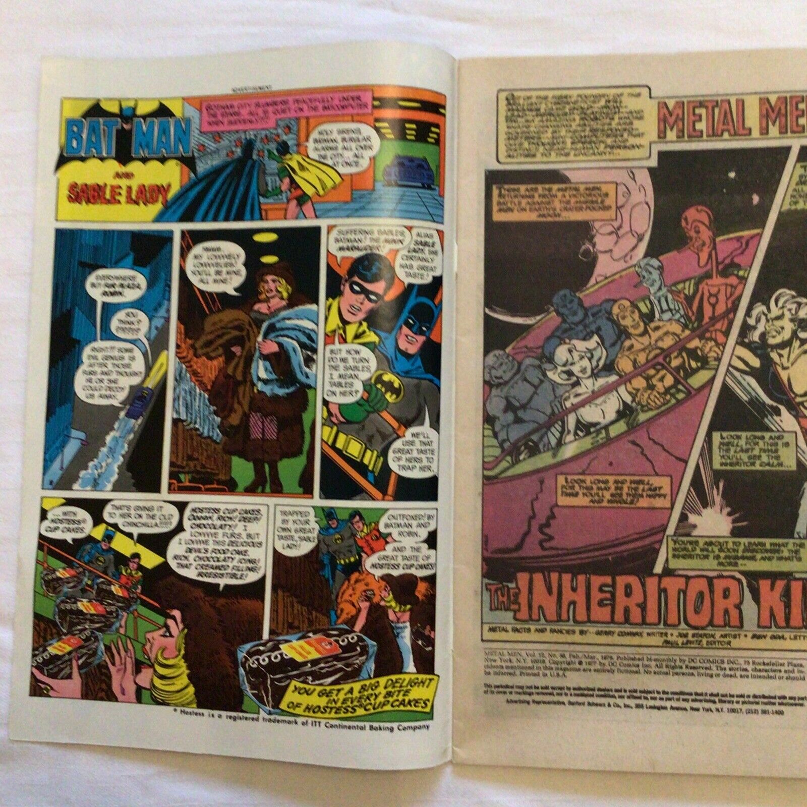 COMIC - DC Comics  METAL MEN The Inheritor kills - Feb 1978(8872)