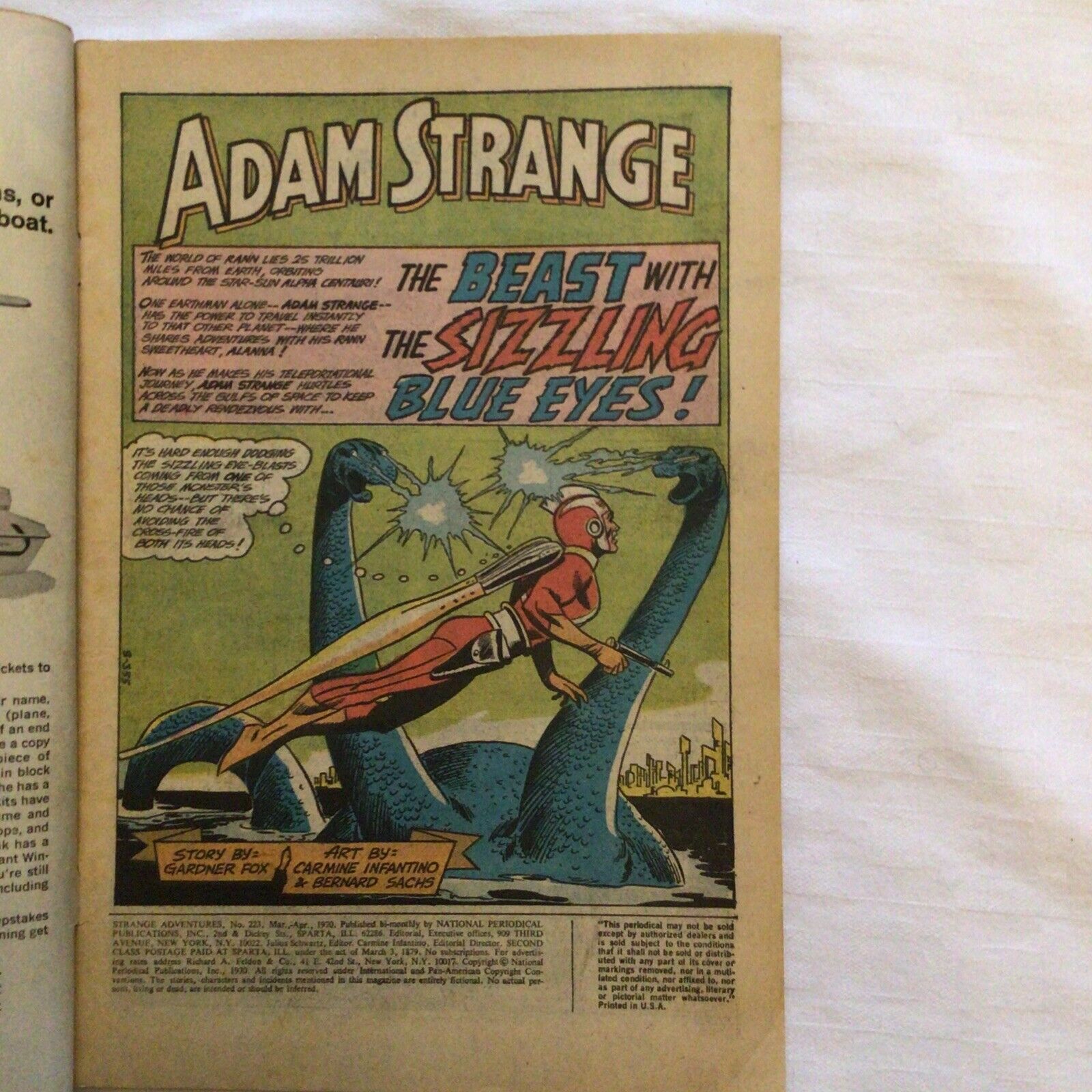 COMIC - DC Comics ADAM STRANGE War in Washington - Apr 1970 - New York - (8867)