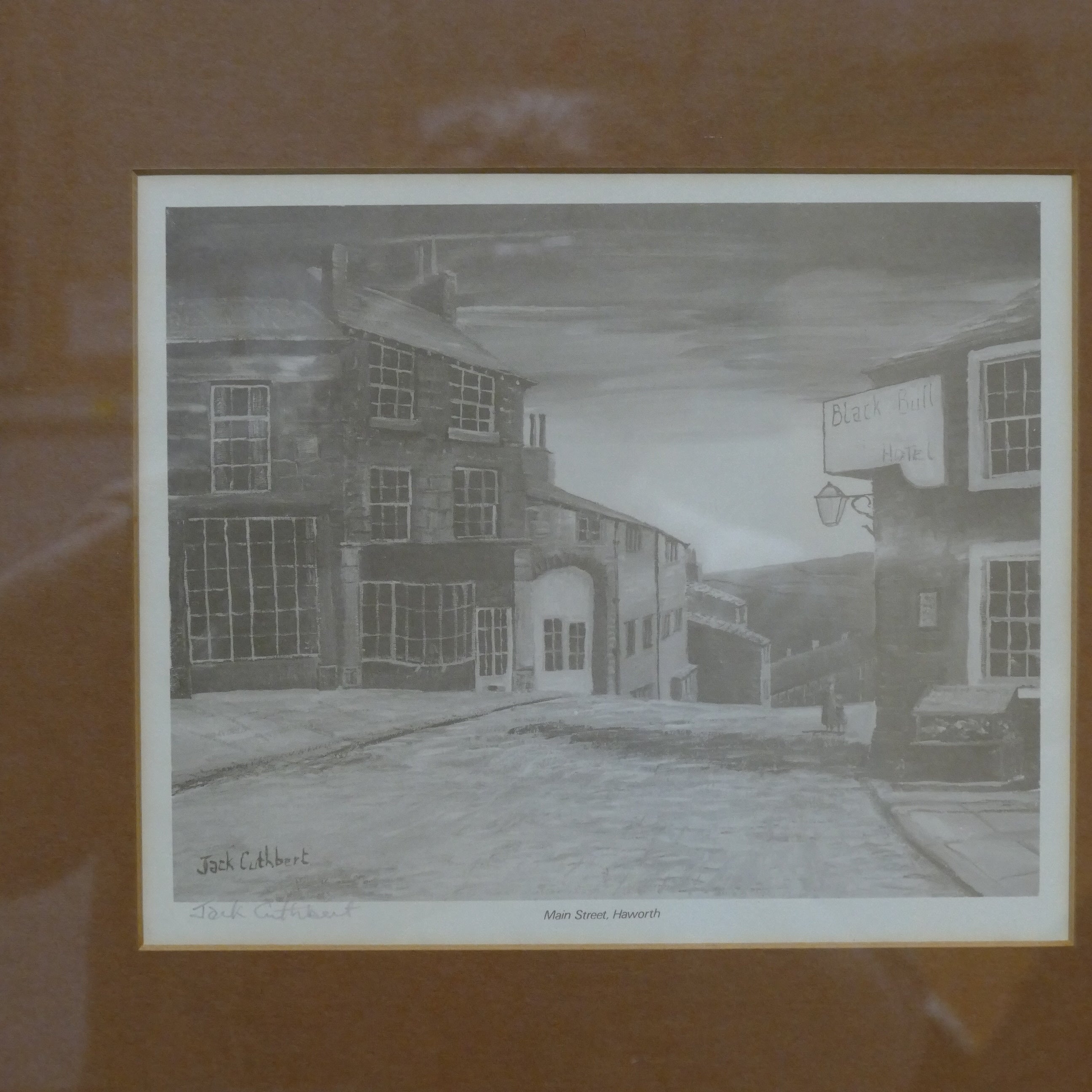 Framed & Signed Picture - Jack Cuthbert Main Street Haworth - (9237)