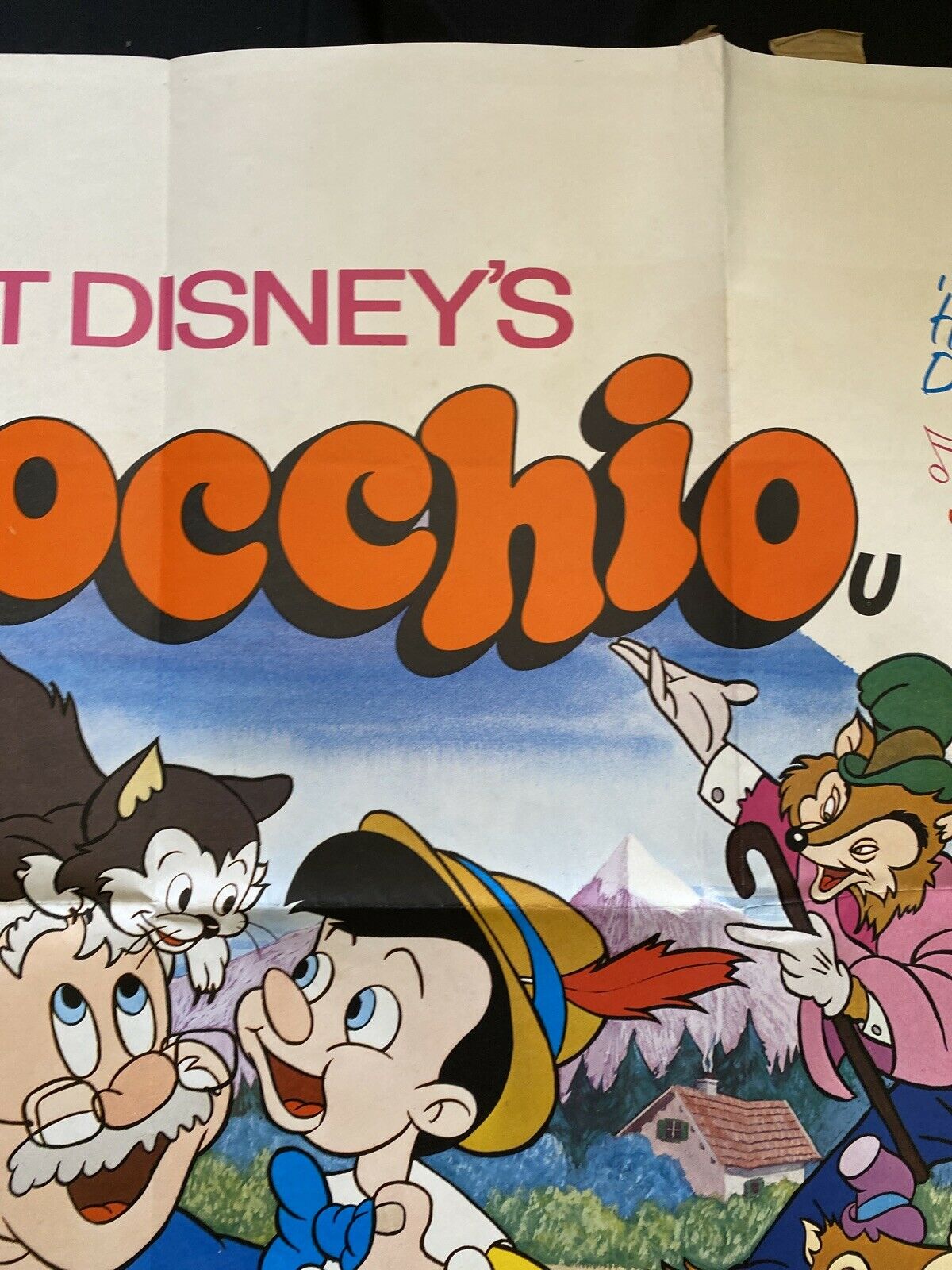 ORIGINAL UK QUAD POSTER - Disney's Pinocchio (1978 re-release) 30"x40" (6554)