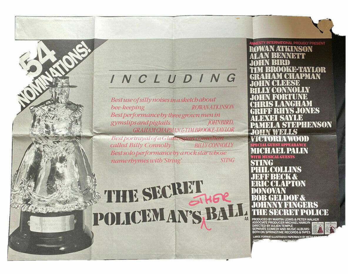 ORIGINAL UK QUAD POSTER - The Secret Policeman's Other Ball 1982 30 x40" (6589)