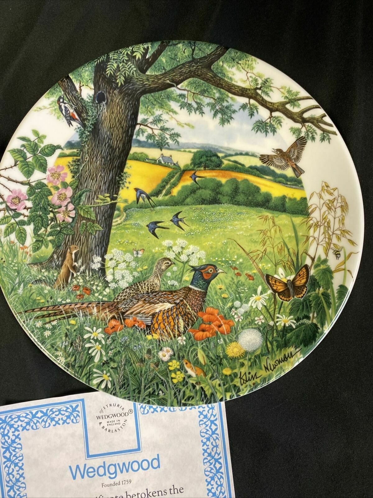Wedgwood 1988 Collectors plates x 2 Meadows & Wheatfields  + The Lakeside -(7828