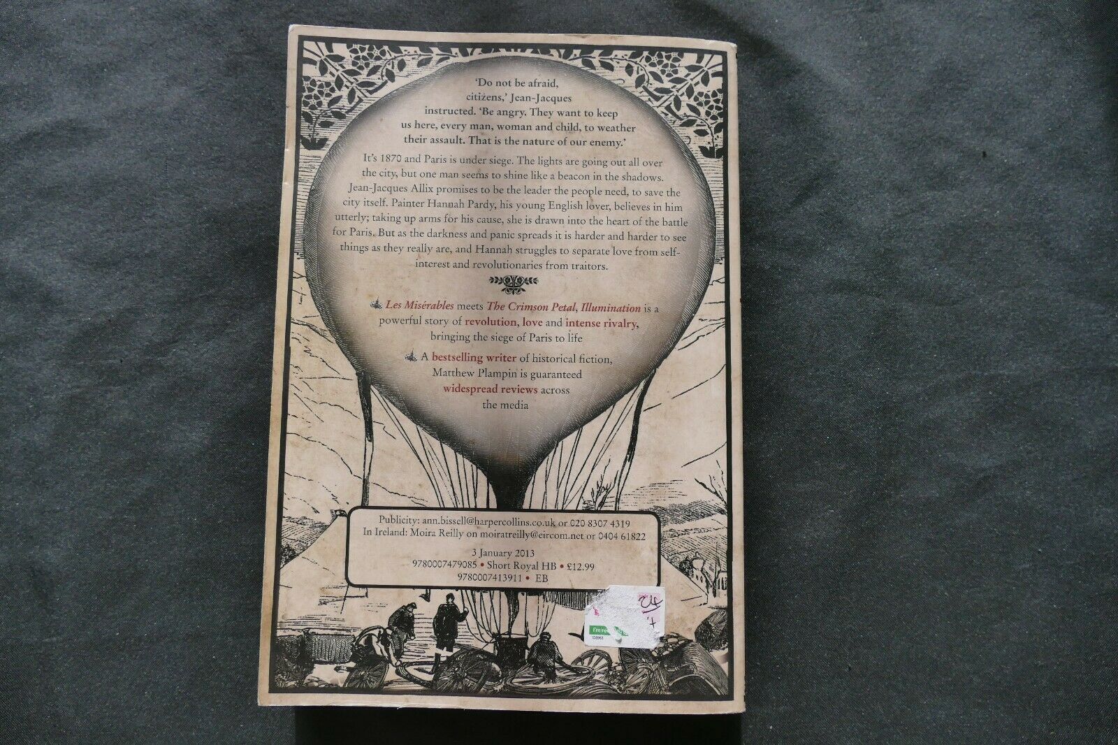 BOOK - ILLUMINATION - Matthew Plampin - UNCORRECTED PROOF COPY - (8724)