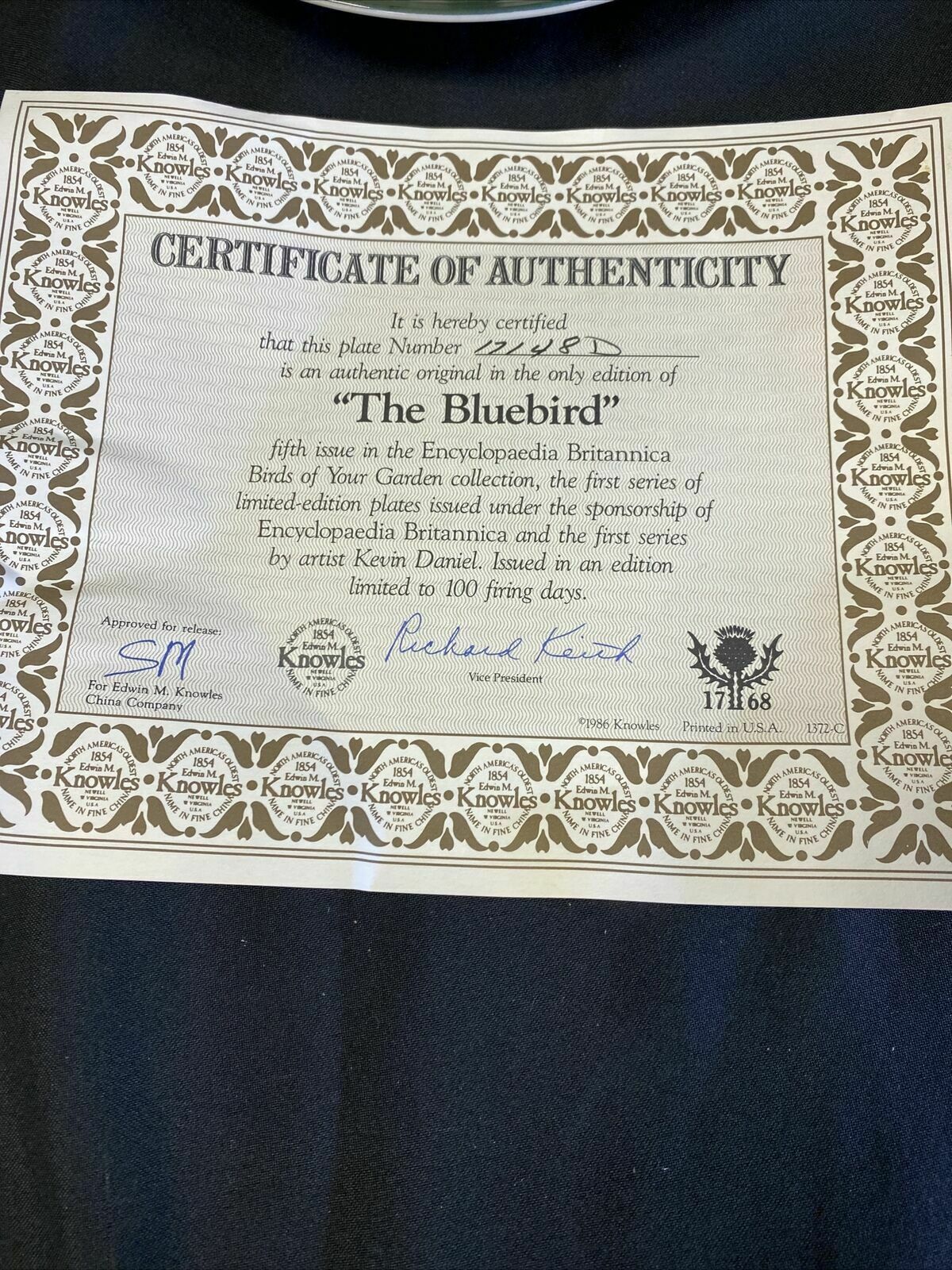 Knowles 1985 Birds in Your Garden Plates x 2 The Chickadee & The Bluebird (7835