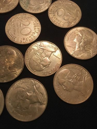 France 20 Centimes Coins Marianne x 12 - All 1980's - (2747)