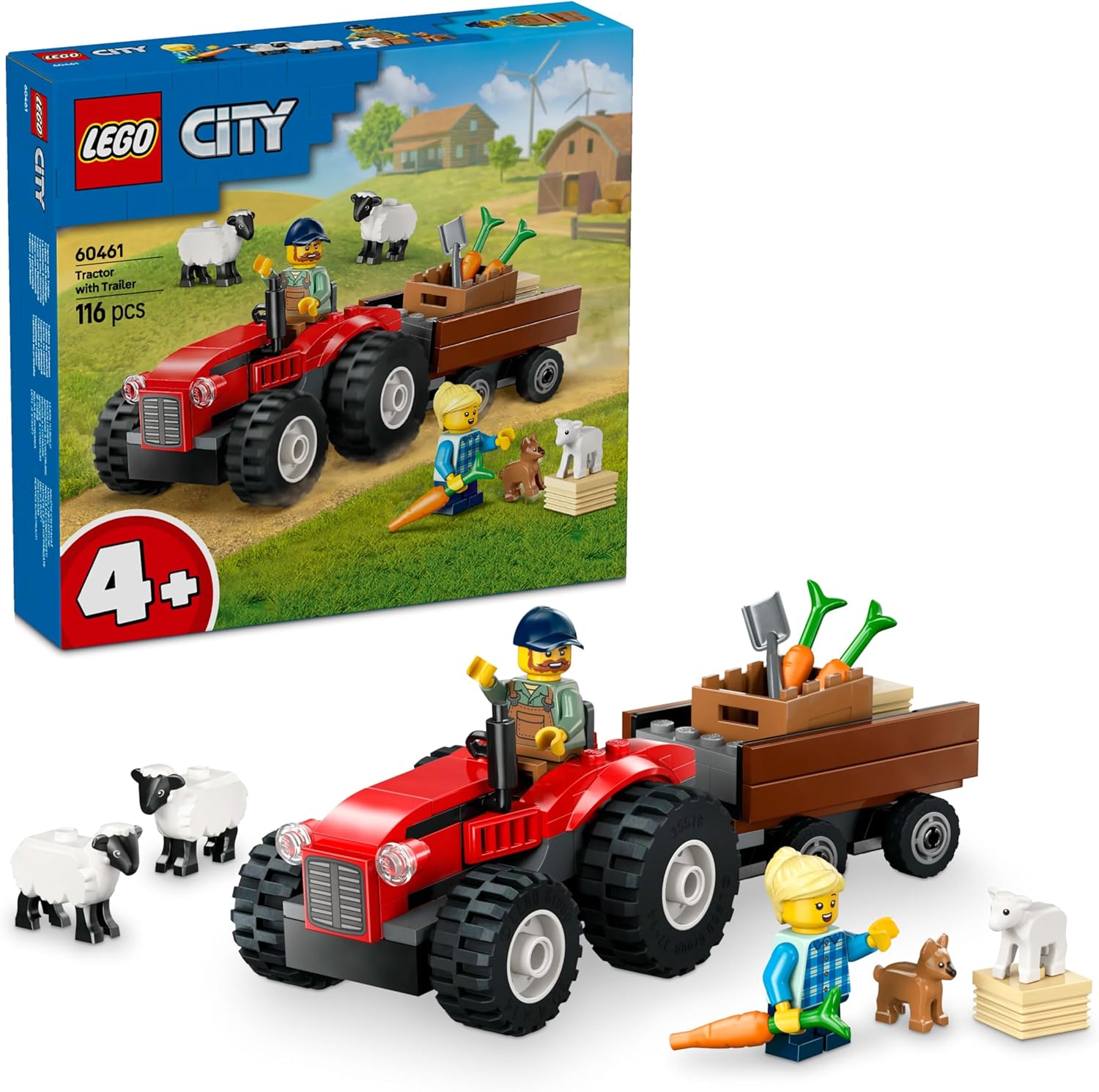 LEGO City - Red Farm Tractor with Trailer and Sheep - 60461