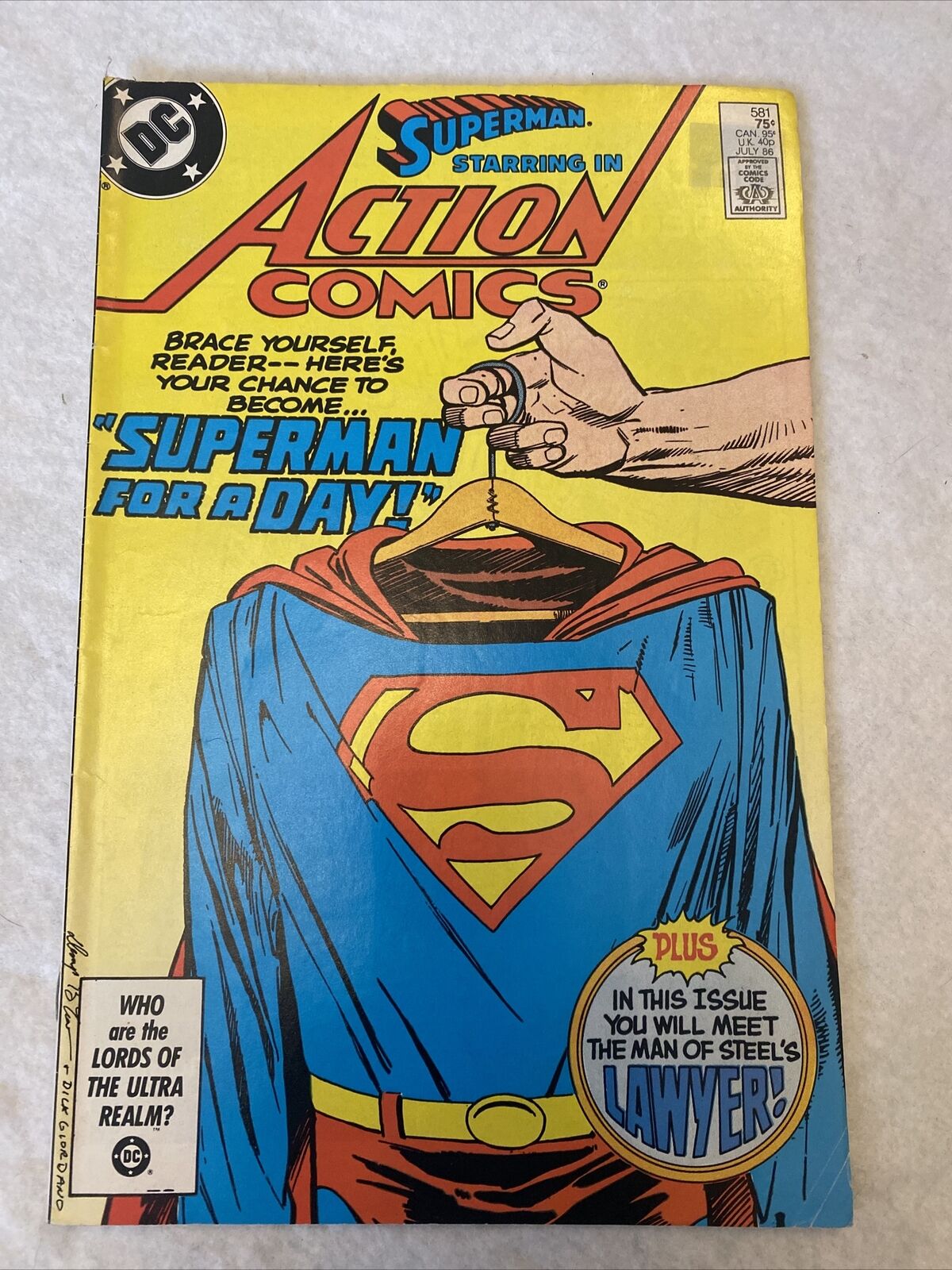 COMIC - DC Comics ACTION COMICS Superman for a day! July 1986 - Superman (8836)