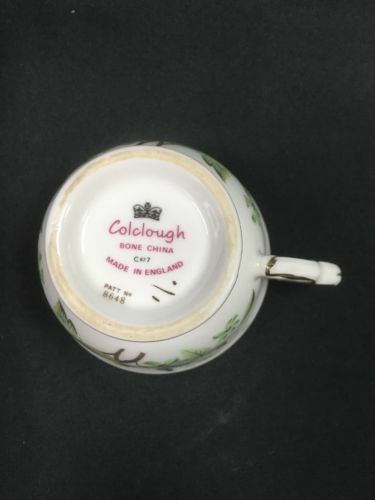 Colclough Bone China SEDGLEY  Pattern 8648 Green Havers - 2 x tea cups -(2761)