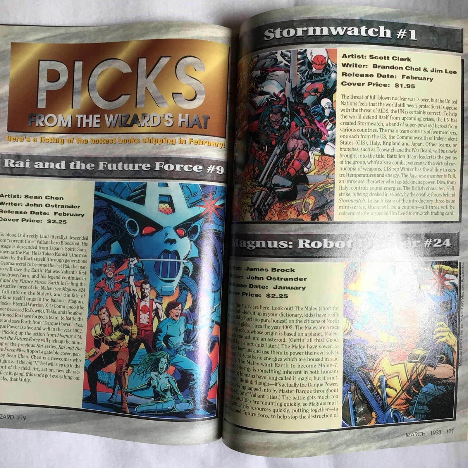 WIZARD Comic Collectors book and price guide No 19 March 1993 - (8896)