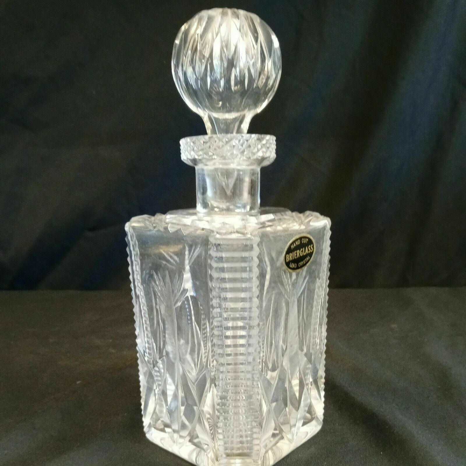 Brierglass Lead Crystal Decanter 24cm high no damage - (8111)