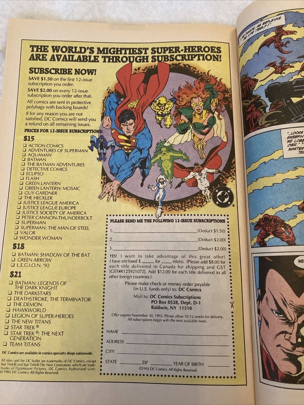 COMIC - DC Comics ARION The Immortal - Oct 1992 - Garn Daanuth (8829)