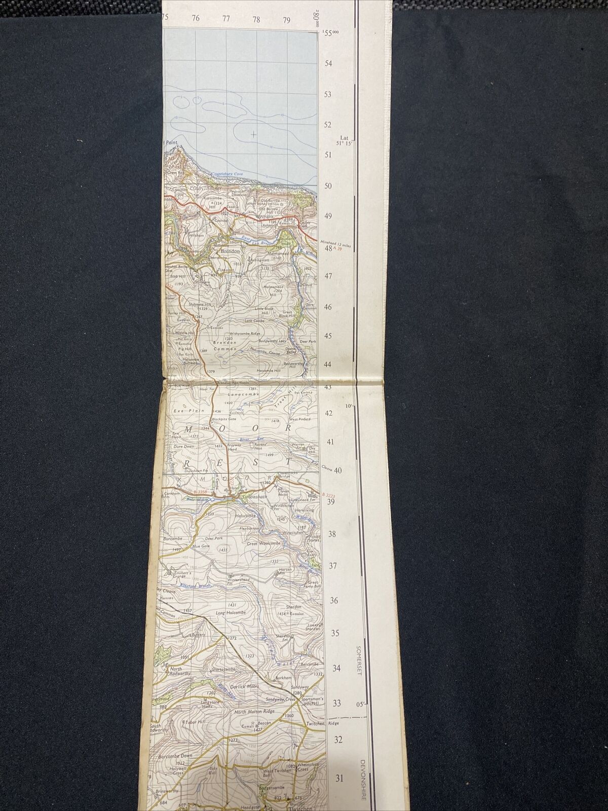 MAP - Ordnance Survey 1 inch 7th Series 1968 - Barnstaple CLOTH #163 (8680)