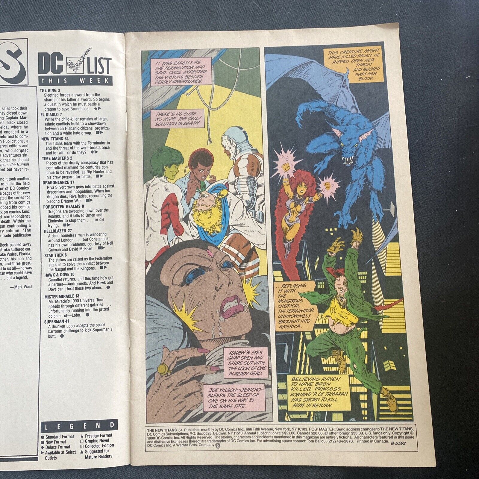 COMIC - DC Comics Tales of The NEW TITANS - Mar 1990 - Adam Strange - (8817)