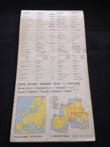 MAP - Germany Map no 3 Philip International 1:1,000 - Used 1976 colour (1226)