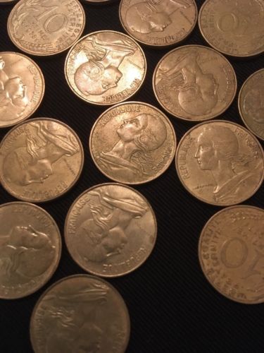 France 10 Centimes Coins Marianne x 22 - All 1970's - (2750)