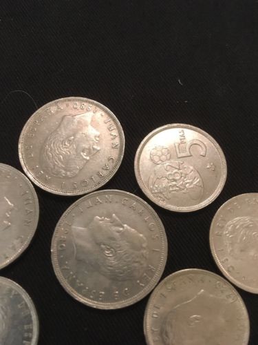 Spain 5 PTAS Pesetas 1980 x 5 + 25 PTS x 3 Coins - Espana 82 World Cup - (2818)