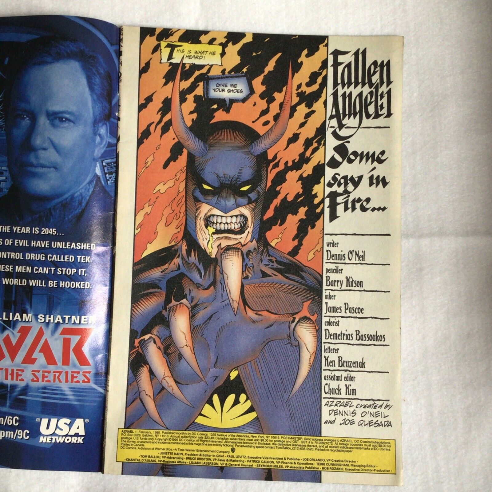 COMIC - DC Comics  AZREAL Fallen Angel vs Batman - Feb 1995 - New York (8889)