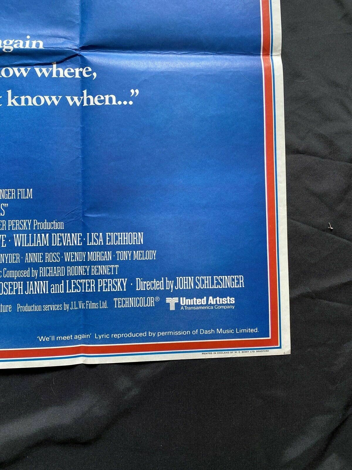 ORIGINAL UK QUAD POSTER - Yanks - 1979 - 30" x 40" - (6581)