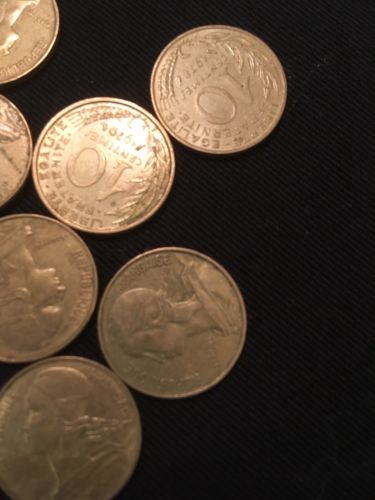 France 10 Centimes Coins Marianne x 22 - All 1970's - (2750)