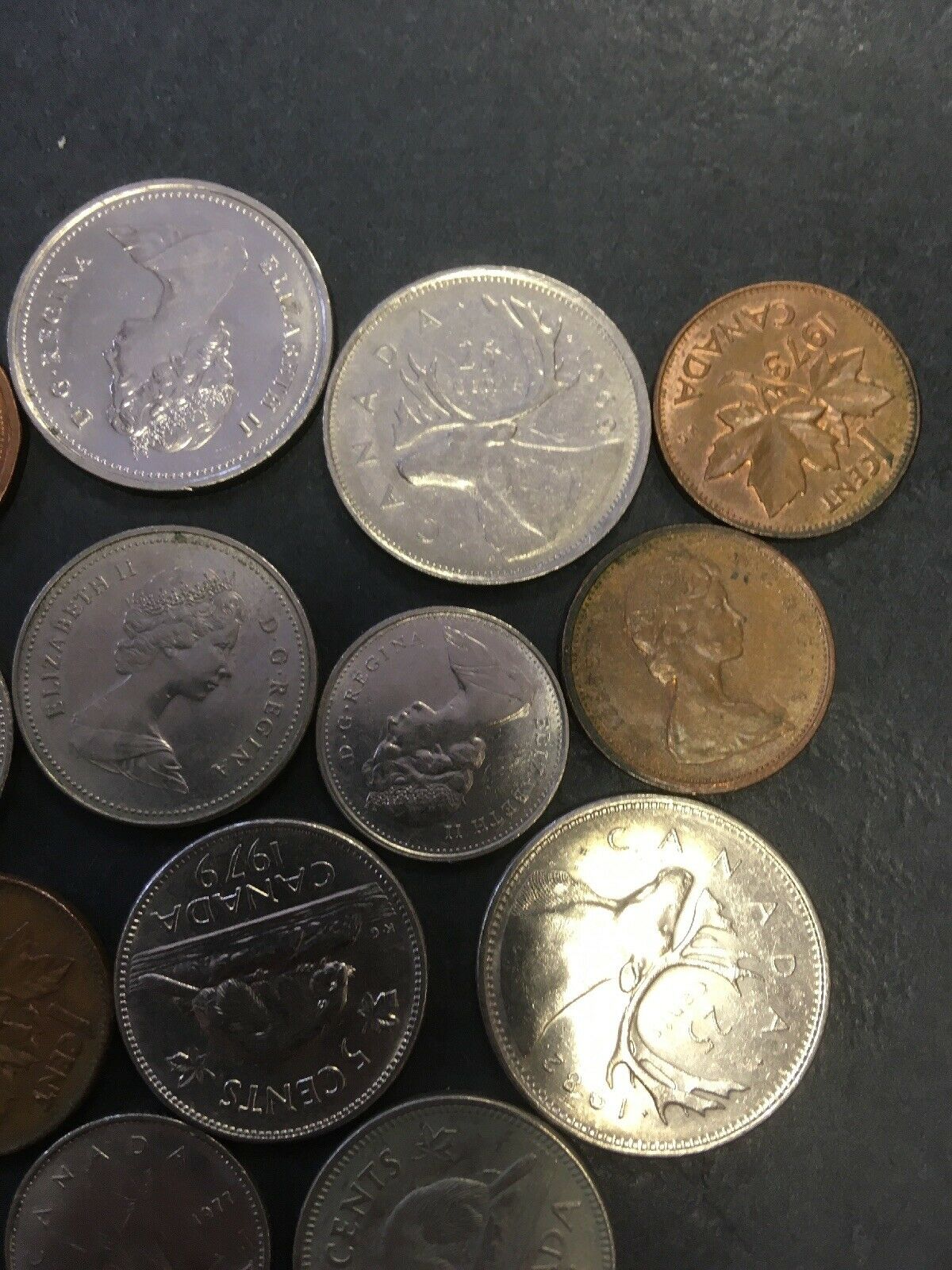 Canadian Coins Canada x 13 60's 70's 80's Assorted - (2841)