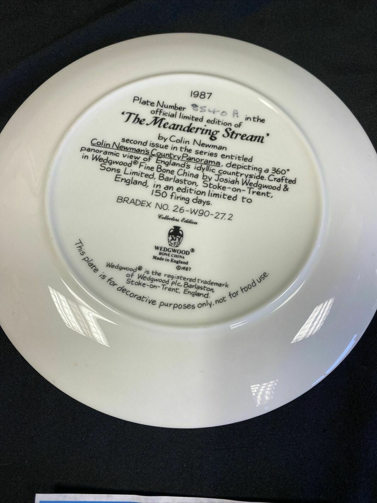 Wedgwood 1988 Collector plates x2 Meandering Stream + Village in Valley (7827