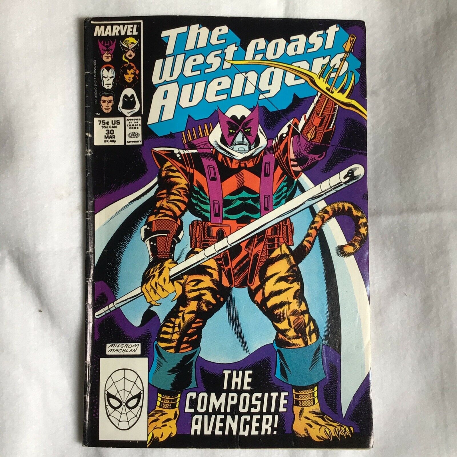 COMIC - MARVEL Comics THE WEST COAST AVENGERS & COMPOSITE AVENGER Mar 1988 (8902