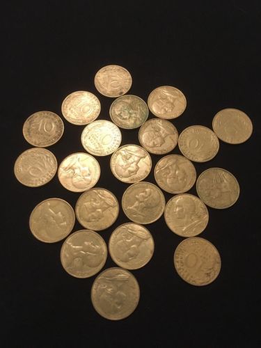 France 10 Centimes Coins Marianne x 22 - All 1970's - (2750)