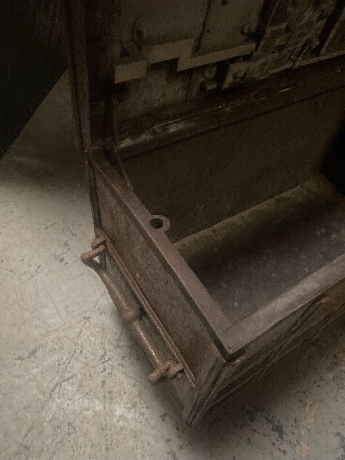 Antique Victorian Safe Metal Strongbox Ornate Rare Piece - (5056)