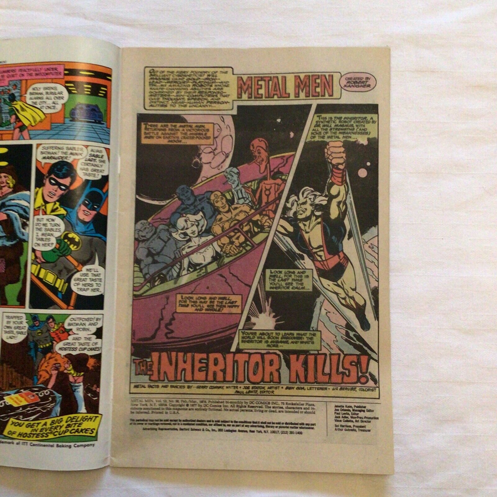 COMIC - DC Comics  METAL MEN The Inheritor kills - Feb 1978(8872)