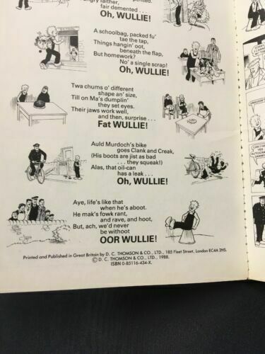 Oor Wullie - Sunday Post Annual 1988 D.C Thompson Ken Harrison - (7425)