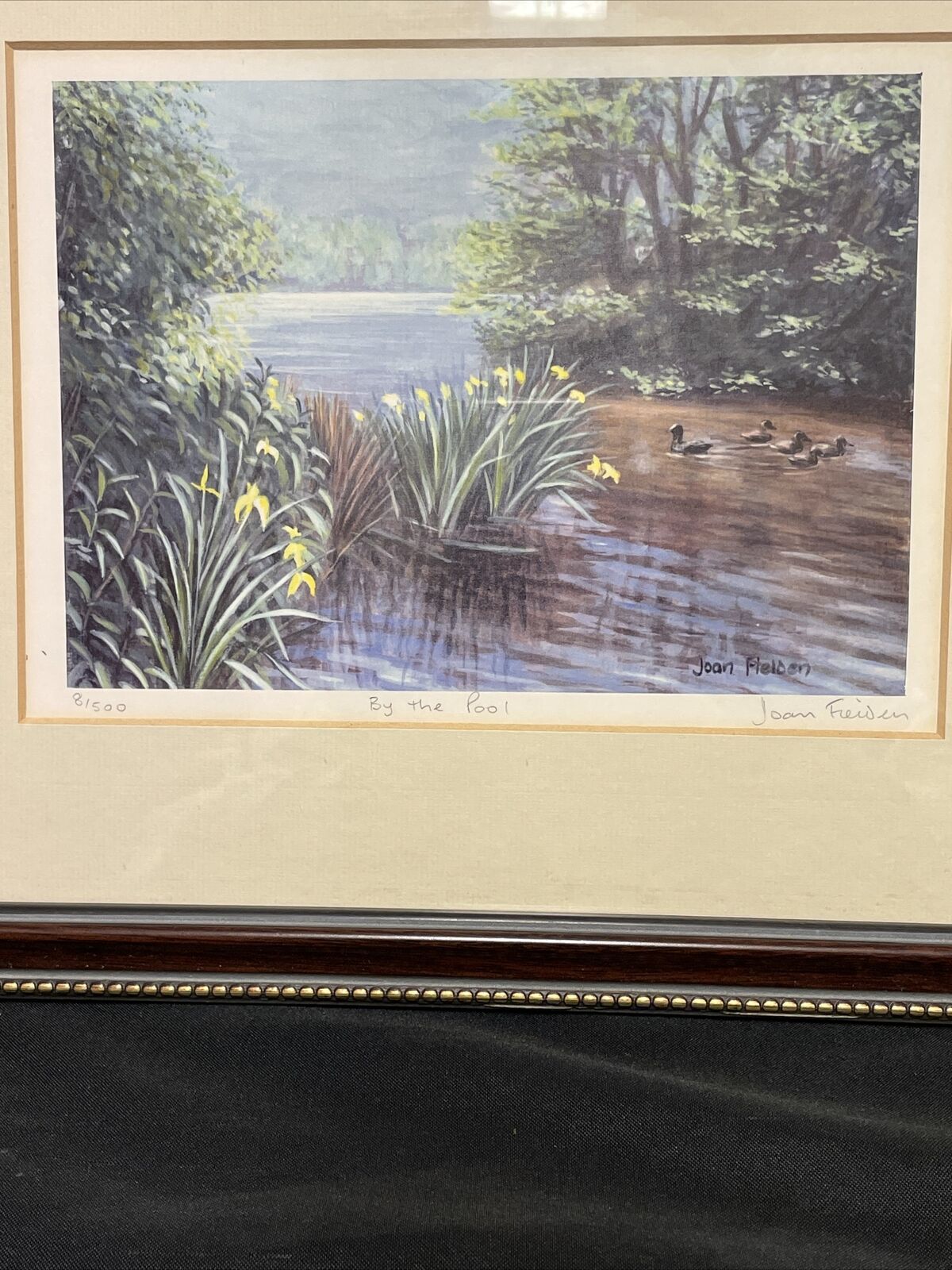 Framed & Signed Picture - Joan Fielden By The pool - (9238)