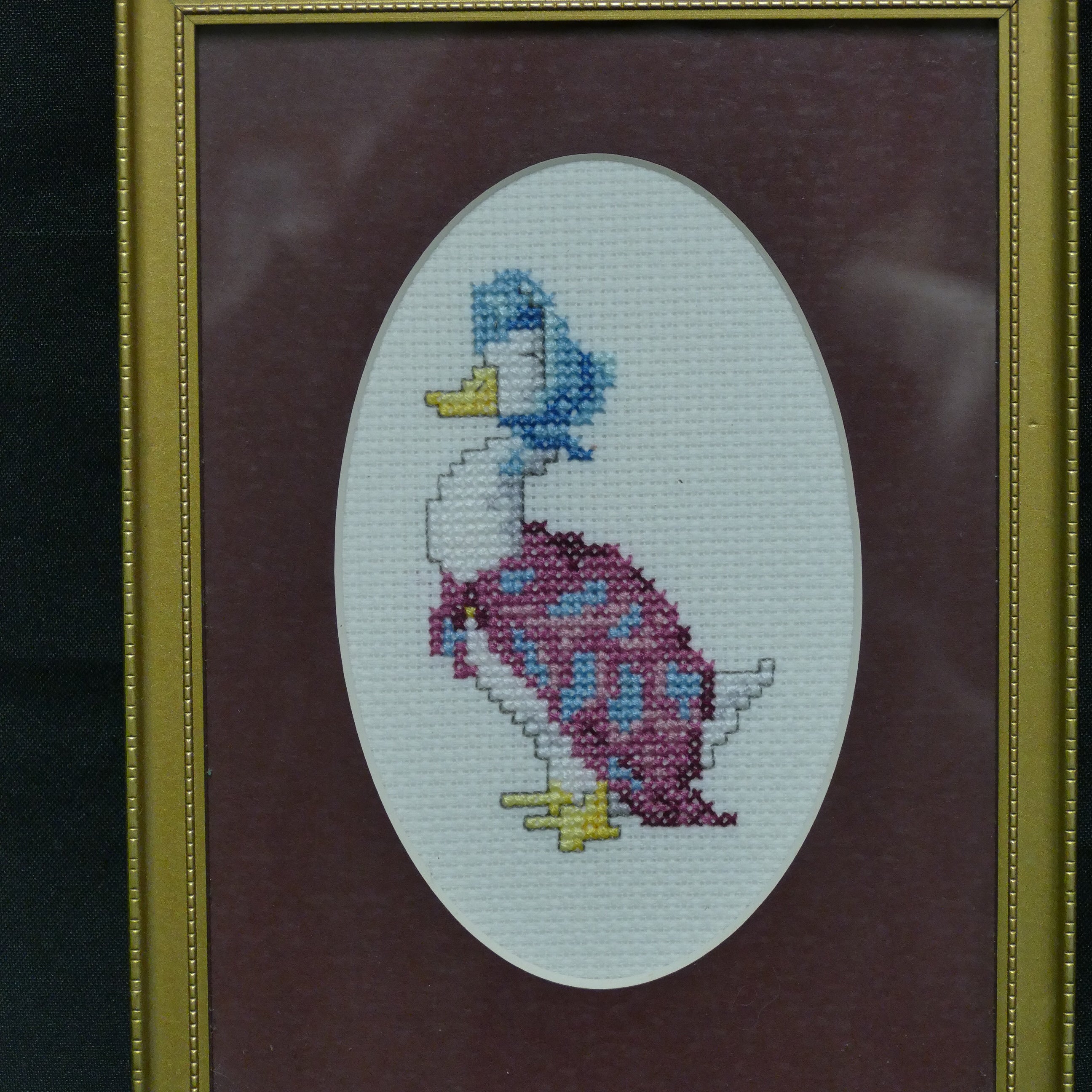 Framed Pictures x 2 - Beatrix Potter Pair cross stitch by V. Howden - (9236)