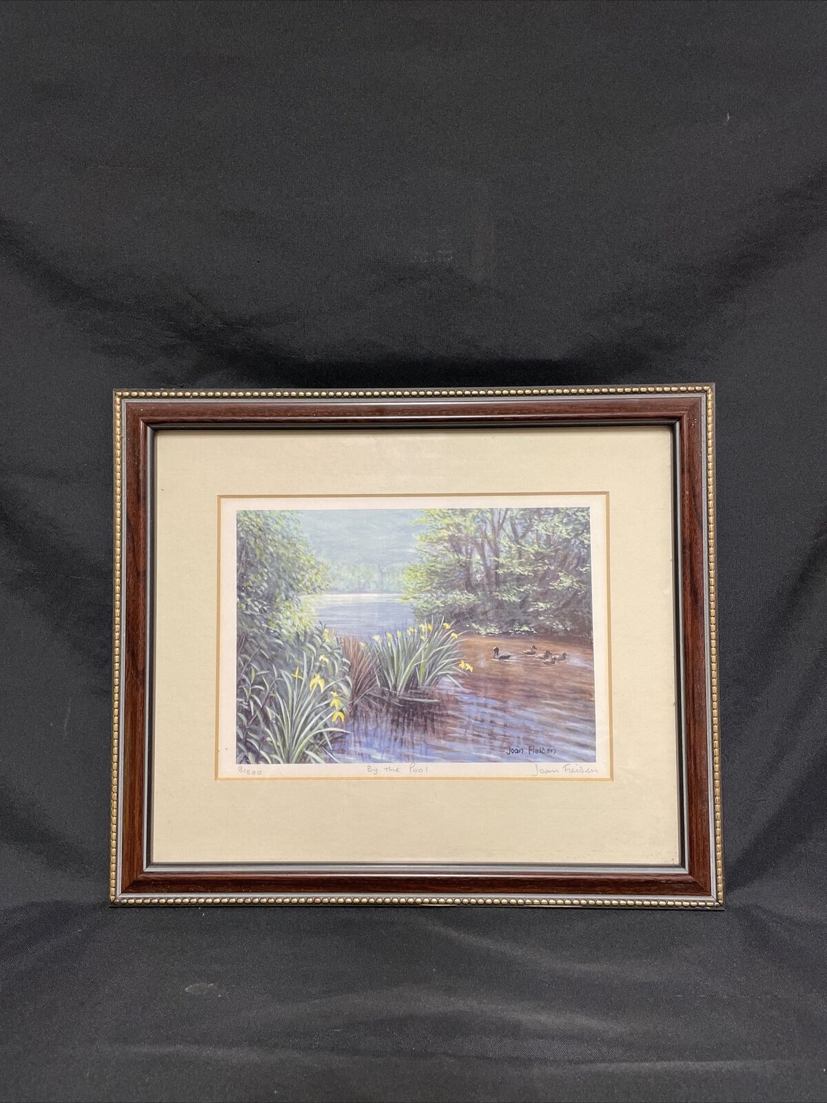 Framed & Signed Picture - Joan Fielden By The pool - (9238)