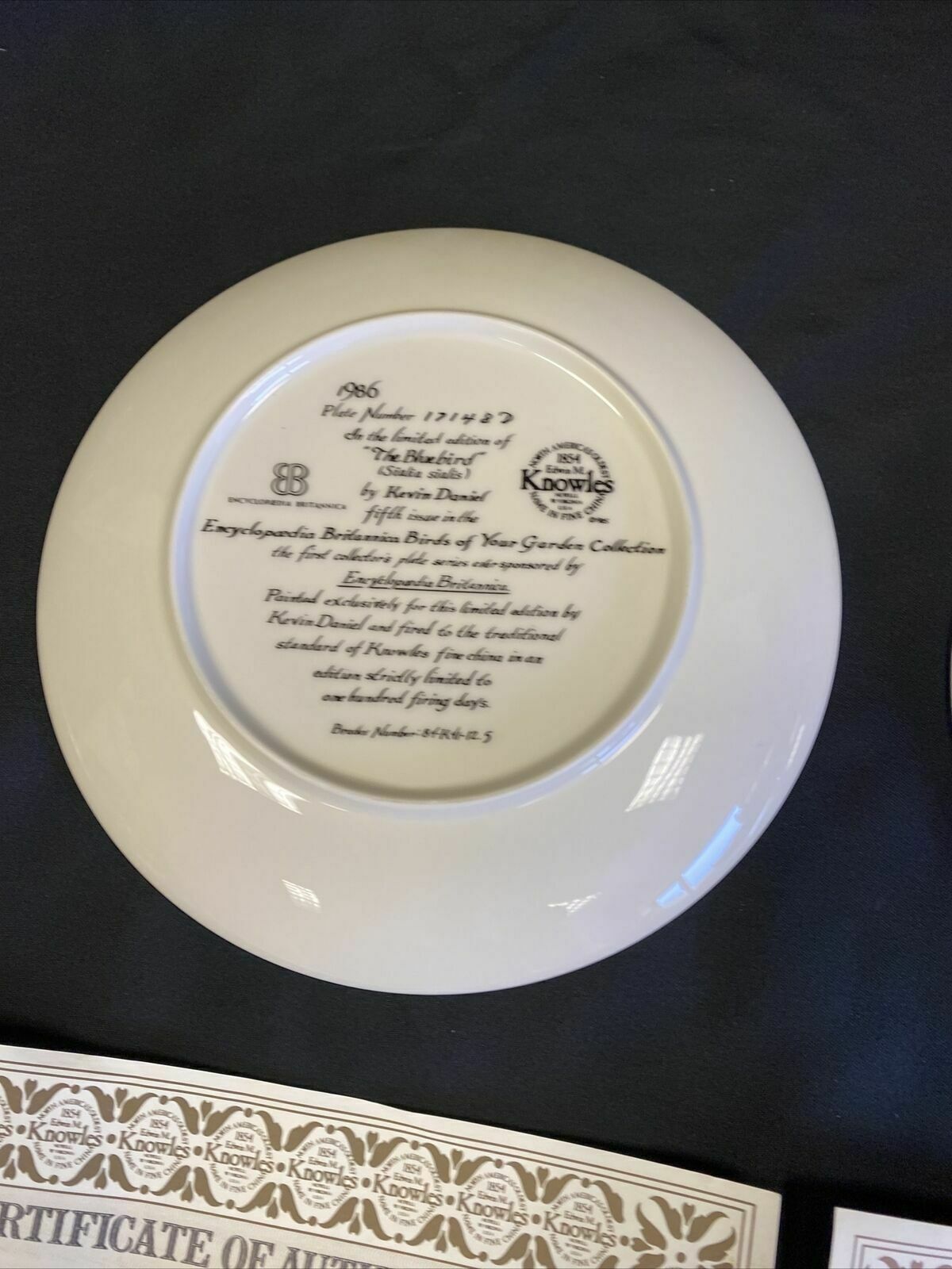 Knowles 1985 Birds in Your Garden Plates x 2 The Chickadee & The Bluebird (7835