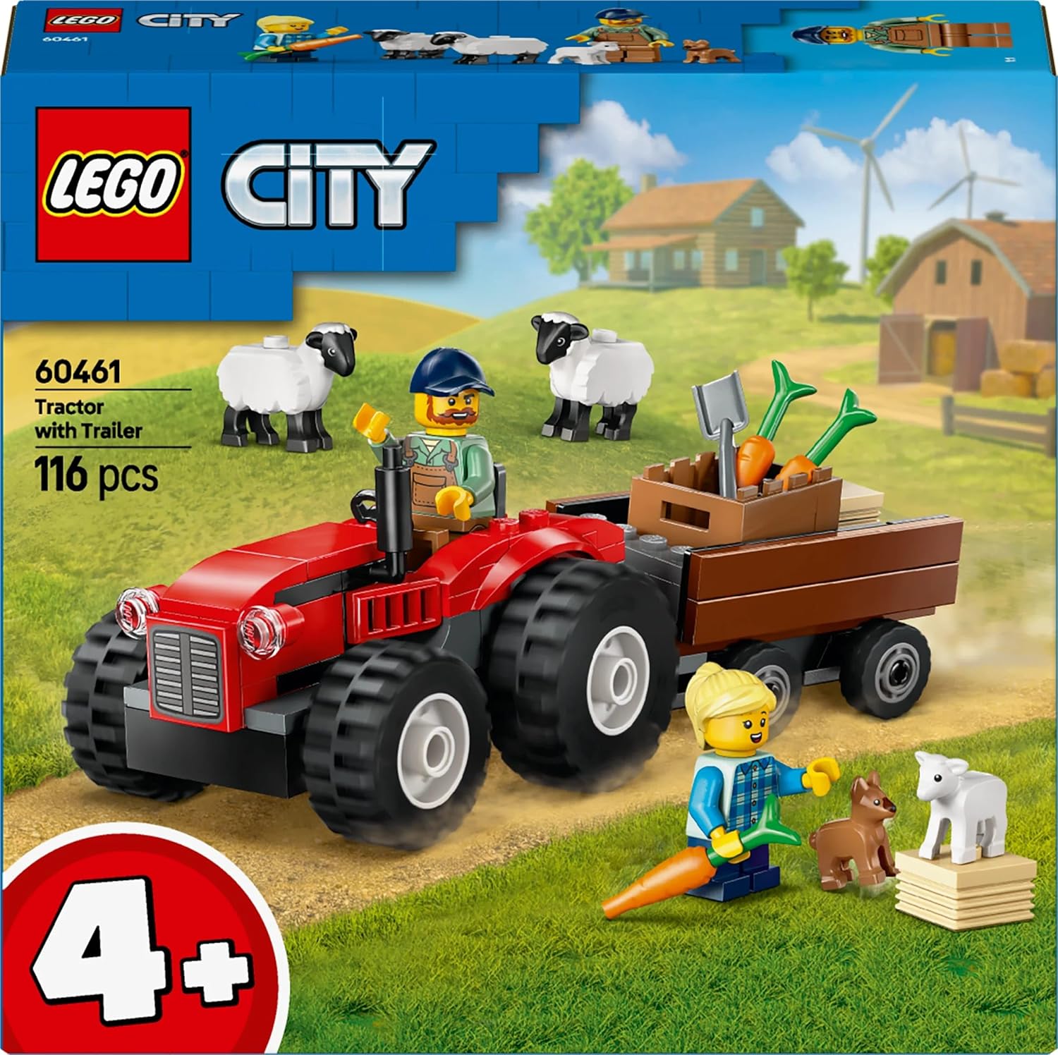 LEGO City - Red Farm Tractor with Trailer and Sheep - 60461