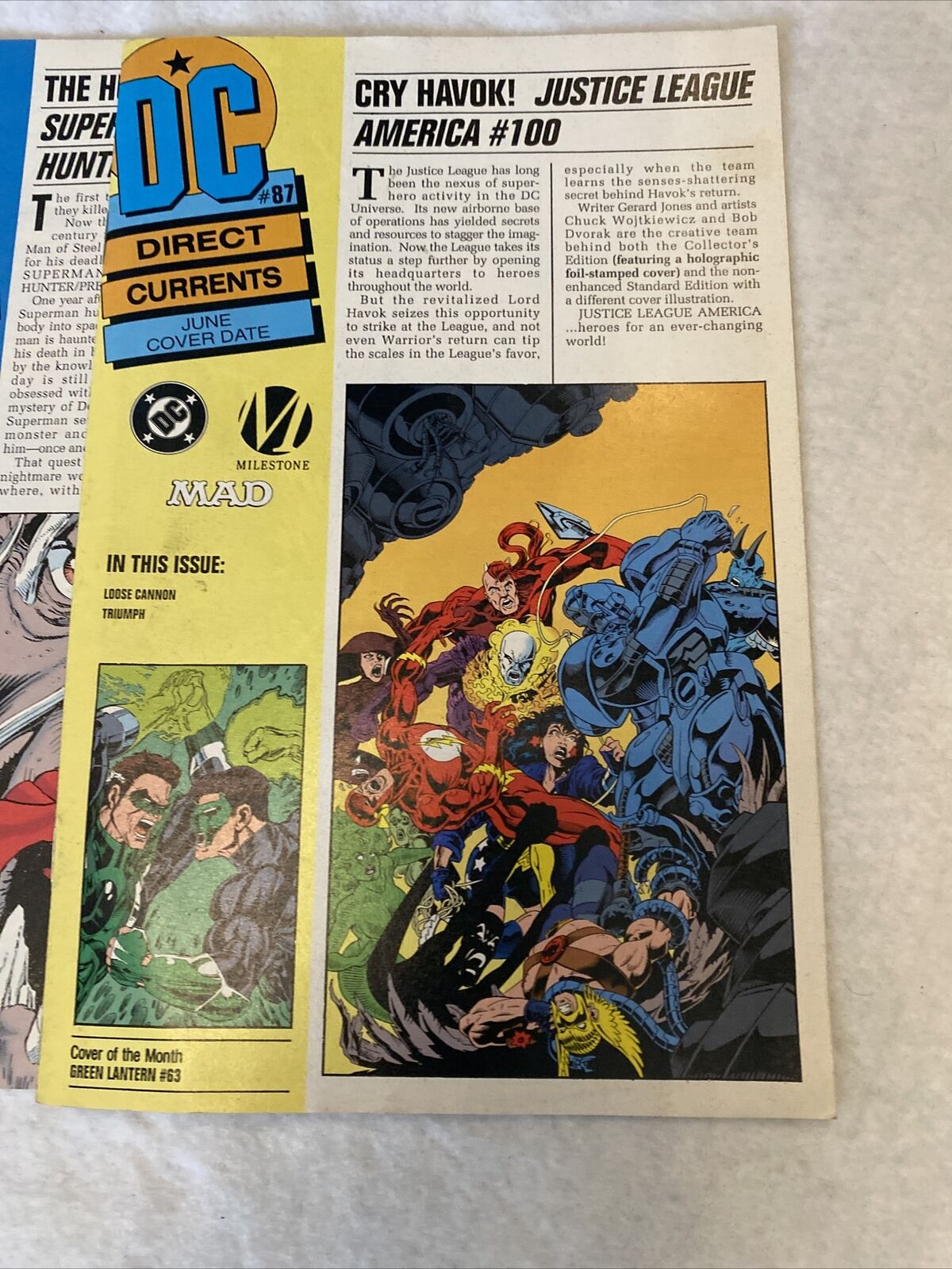 COMIC - DC Direct Currents Magazines x3 #75 Vertigo +2x #87 Tank Girl 1994 (8735
