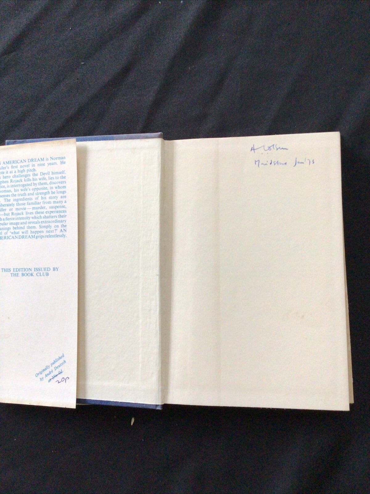 BOOK - AN AMERICAN DREAM - Norman Mailer - 1965 - (8701)