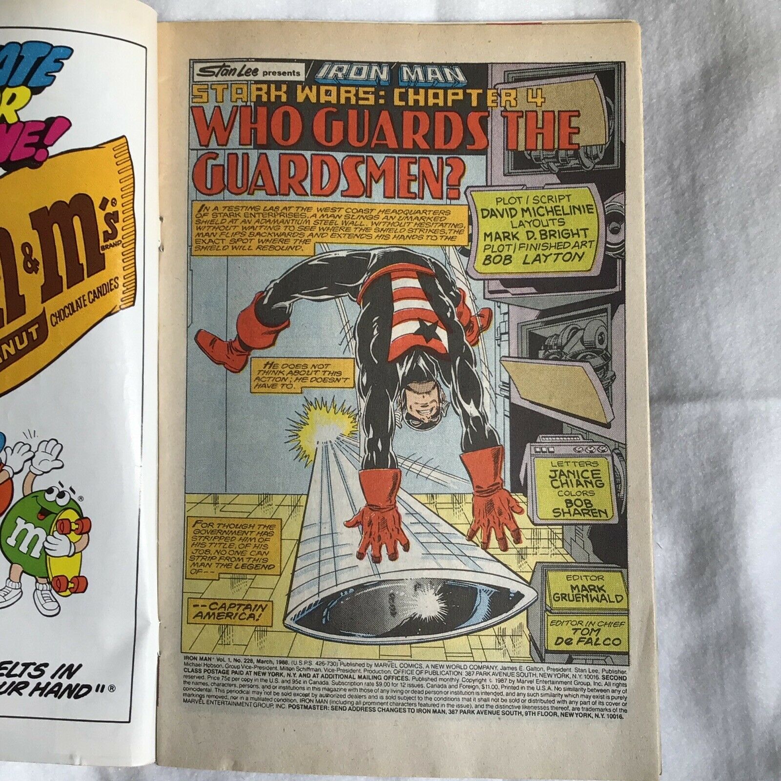 COMIC - MARVEL Comics IRON MAN Vs THE CAPTAIN Friends no more Mar 1988 - (8903)