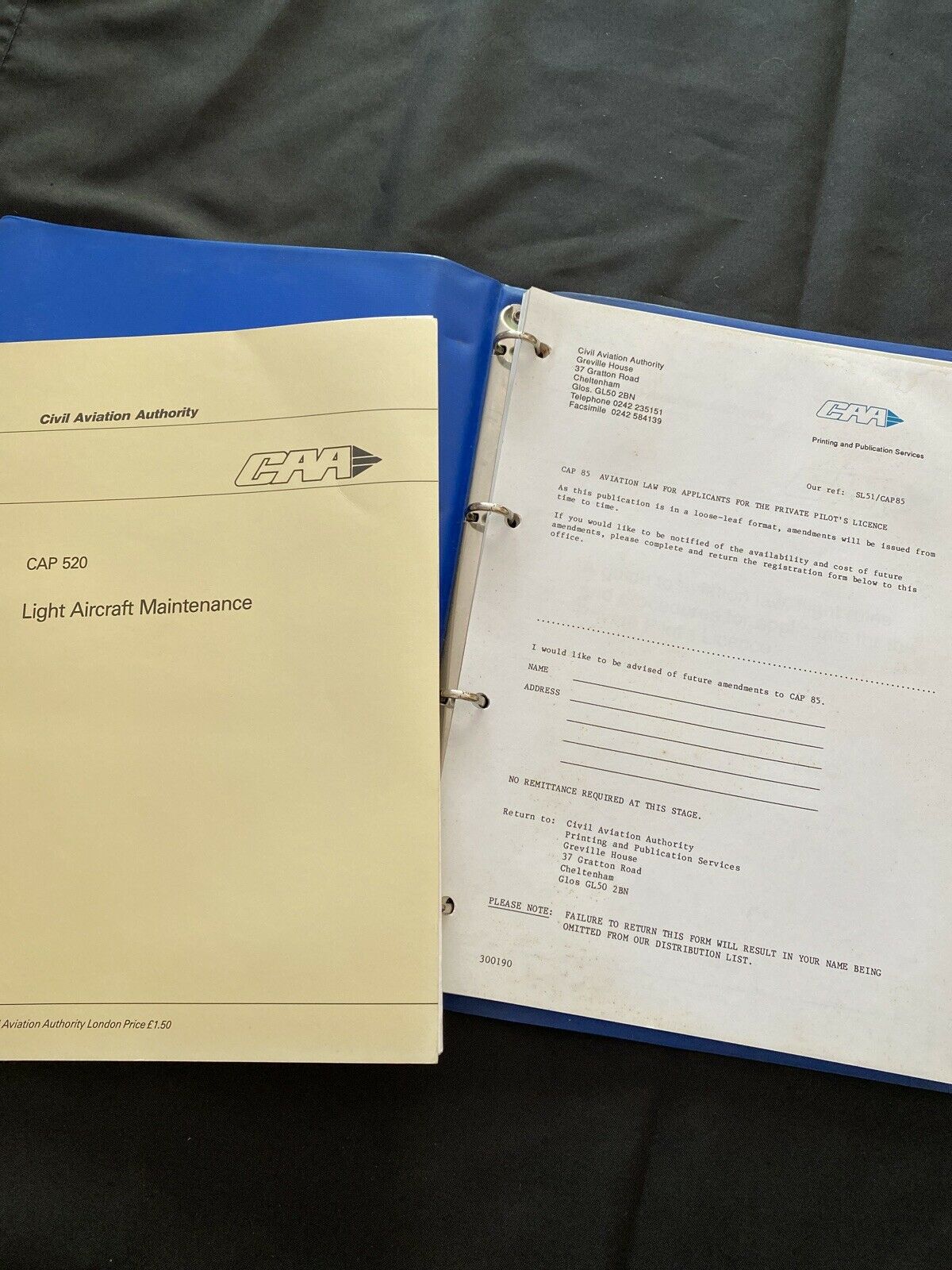 Civil Aviation Authority 1990 Aviation Law for Private Pilots Licence - (6498)