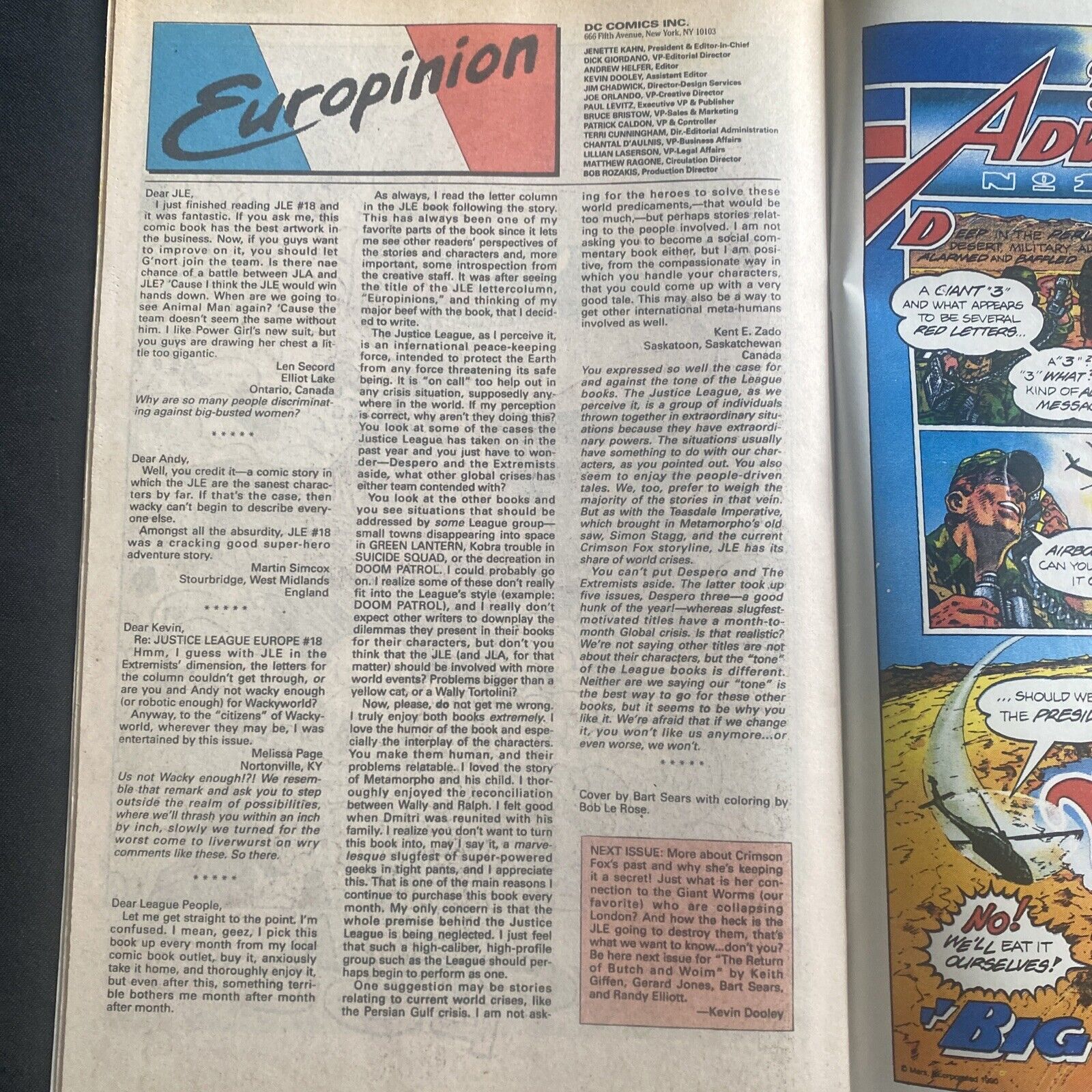 COMIC - DC Comics Justice League EUROPE - Feb 1991 - Crimson Fox  - (8787)