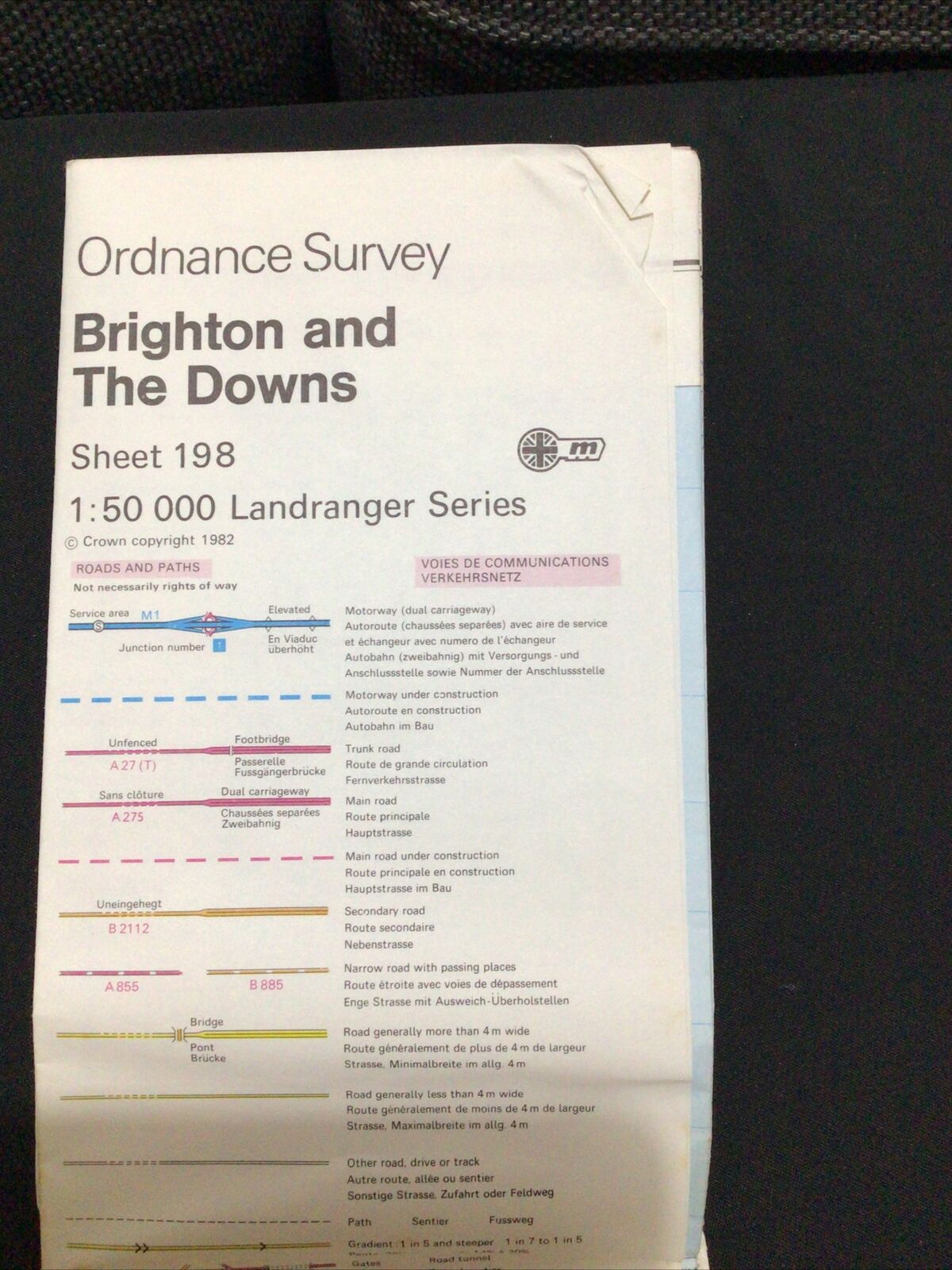 MAP - Ordnance Survey 1:50 2nd Series 1980 -Brighton & The Downs #198 (8671)