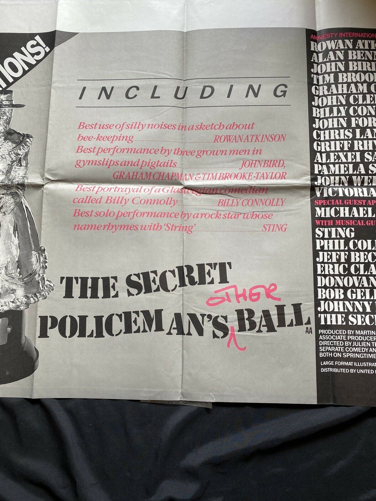 ORIGINAL UK QUAD POSTER - The Secret Policeman's Other Ball 1982 30 x40" (6589)