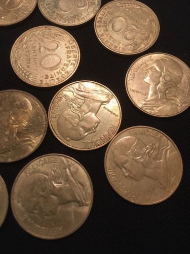 France 20 Centimes Coins Marianne x 12 - All 1980's - (2747)